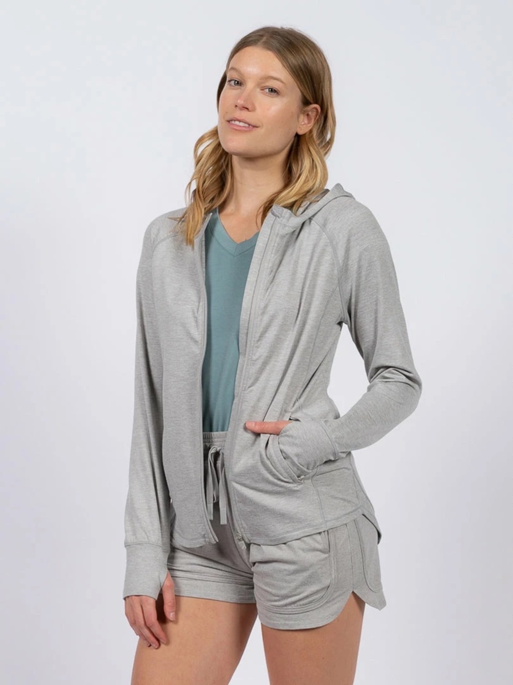 Thread & Supply Mariya Full Zip Hoodie/heather grey. Medium. NWT. MSRP-$68